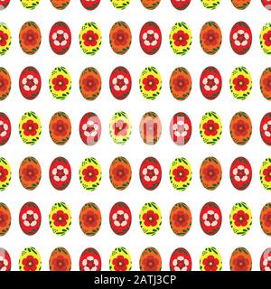 Vector seamless pattern with colorful Easter eggs Stock Vector