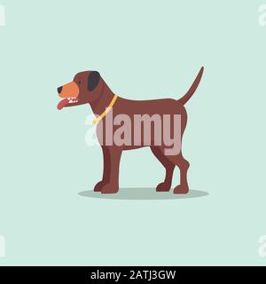 Pit bull brown dogs vector.Flat cartoon puppy isolated background Stock Vector