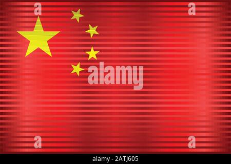 Shiny Grunge flag of the China - Illustration,  Three dimensional flag of China Stock Vector