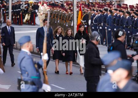 Madrid, Spain. 03rd Feb, 2020. ***NO SPAIN*** King Felipe VI of Spain, Queen Letizia of Spain, Crown Princess Leonor, Princess Sofia attends Opening of the 14th Legislature at Congreso de los Diputados on February 3, 2020 in Madrid, Spain. Credit: Jimmy Olsen/Media Punch/Alamy Live News Stock Photo