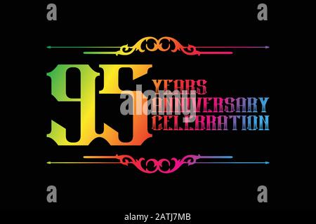 95th years anniversary logo template, Vector design birthday celebration Stock Vector