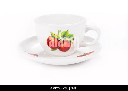 Cup and saucer isolated on a white background Stock Photo