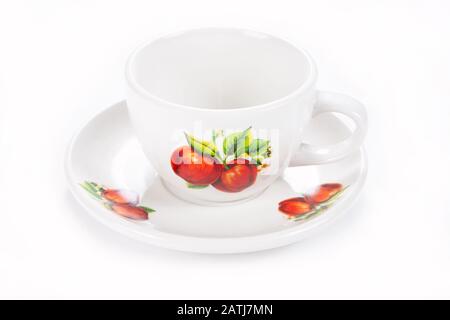Cup and saucer isolated on a white background Stock Photo
