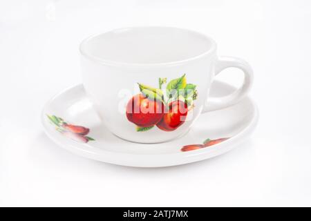 Cup and saucer isolated on a white background Stock Photo