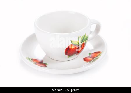 Cup and saucer isolated on a white background Stock Photo