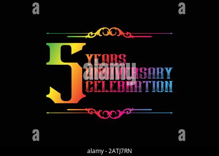 5th years anniversary logo template, Vector design birthday celebration Stock Vector