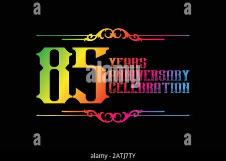 85th years anniversary logo template, Vector design birthday celebration Stock Vector