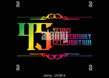 45th years anniversary logo template, Vector design birthday celebration Stock Vector