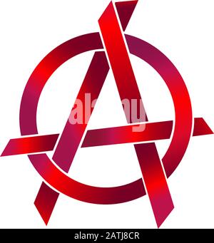 Metalic Red Anarchy Symbol, Sharp Shape Element, EPS 10 Vector Illustration Stock Vector