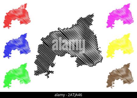 Khomas Region (Regions of Namibia, Republic of Namibia) map vector illustration, scribble sketch Khomas map Stock Vector