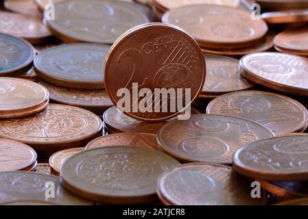 According to media reports, the new EU Commission  plans to abolish all 1, 2 and 5 cent coins Stock Photo