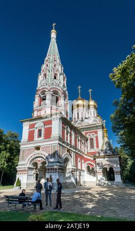 Memorial Temple of the Birth of Christ, Muscovite style, at Shipka Monastery (Shipchenski) in Shipka, Bulgaria Stock Photo