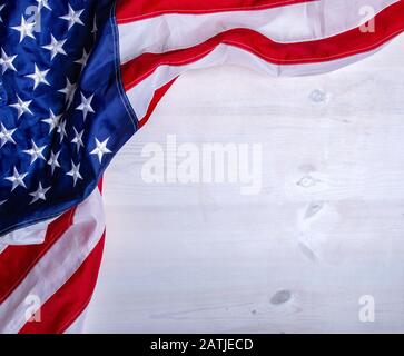 US flag on the boards Stock Photo