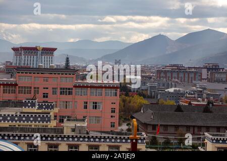 The building Shambhala Shangri-La Yunnan, China. Stock Photo