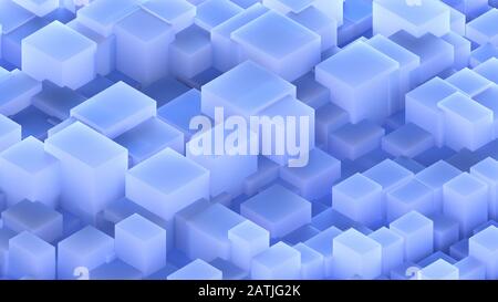 Blue cubic shapes background. 3d illustration Stock Photo - Alamy
