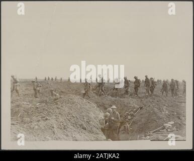 Reinforcements moving up towards Flers. 1917. Collection of World War I ...