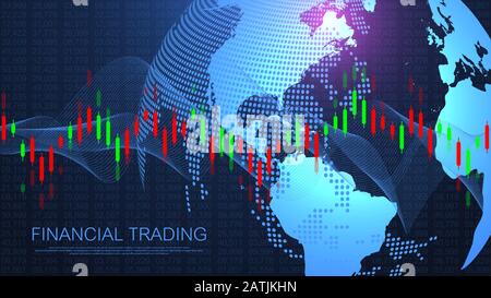 Stock market or forex trading business graph chart for financial investment concept. Business presentation for your design and text. Economy trends Stock Vector