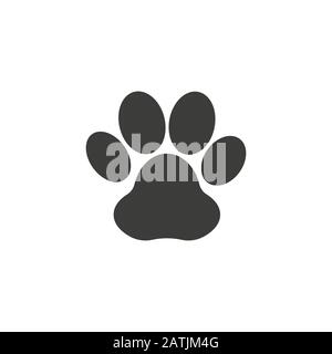 Paw Prints. Logo. Vector Illustration. Isolated vector Illustration. Black on White background. EPS Illustration. Stock Vector