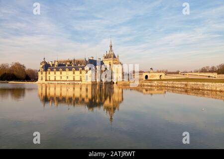 Château de Chantilly in the department of Oise in Hauts-de-France. Stock Photo