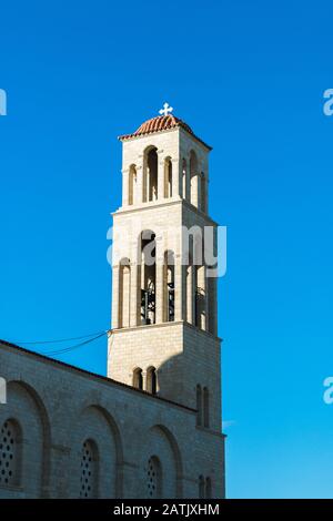 view from bottom of a tower build from bricks. time and space concept Stock Photo