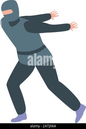Ninja jump icon, isometric style Stock Vector