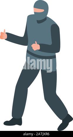 Ninja man icon, isometric style Stock Vector
