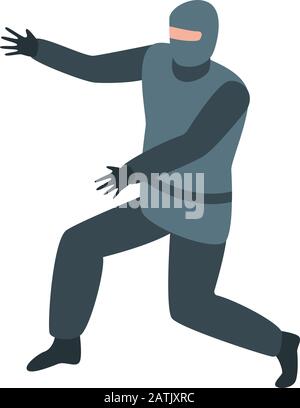 Ninja warrior icon, isometric style Stock Vector