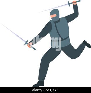 Ninja swords icon, isometric style Stock Vector