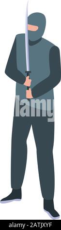 Ninja boy icon, isometric style Stock Vector