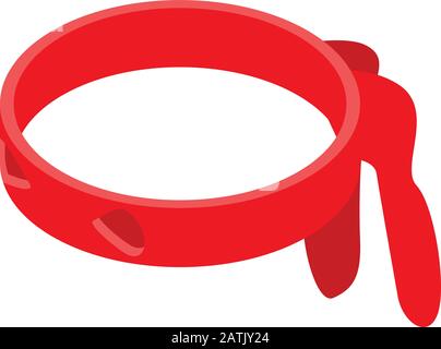 Ninja red band icon, isometric style Stock Vector