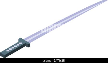 Steel ninja sword icon, isometric style Stock Vector