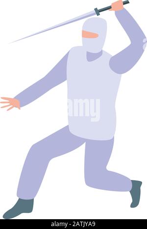 Ninja white clothes icon, isometric style Stock Vector
