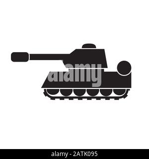 Tank silhouette icon on a white isolated background. Vector image. Stock Vector