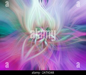 Abstract twisted lights fibers effect, colorful background Stock Photo