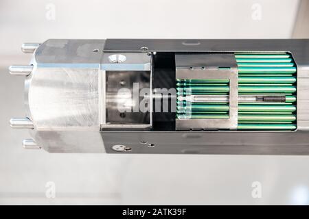 Fragment fuel uranium rod element of nuclear reactor Stock Photo