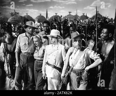 JOHN LODER ANNA LEE PAUL ROBESON ROLAND YOUNG and CEDRIC HARDWICKE as Allan Quartermain in KING SOLOMON'S MINES 1937 director ROBERT STEVENSON novel H. Rider Haggard Gaumont British Picture Corporation / General Film Distributors (GFD) Stock Photo