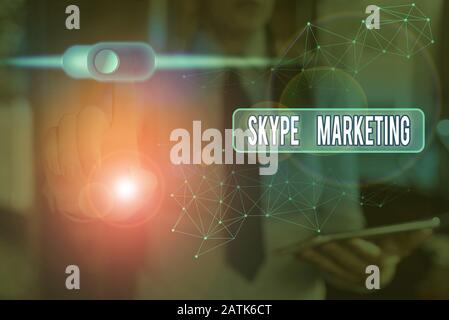 Handwriting text writing Skype Marketing. Conceptual photo apps that specializes in providing video chat and voice Stock Photo