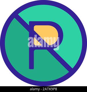 Parking is prohibited icon vector. Isolated contour symbol illustration Stock Vector