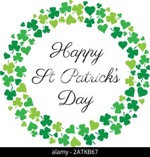 vector illustration of St. Patrick's Day background with shamrock frame. happy st. Patrick's Day. Stock Vector