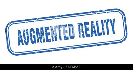 augmented reality stamp. augmented reality square grunge blue sign. augmented reality tag Stock Vector