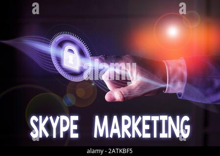 Handwriting text writing Skype Marketing. Conceptual photo apps that specializes in providing video chat and voice Stock Photo