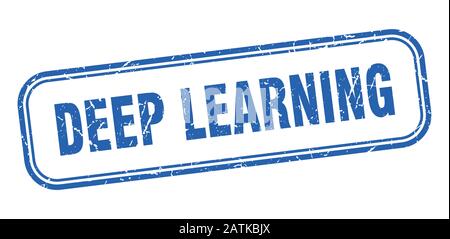 deep learning stamp. deep learning square grunge blue sign. deep learning tag Stock Vector