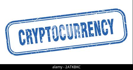 cryptocurrency stamp. cryptocurrency square grunge blue sign. cryptocurrency tag Stock Vector