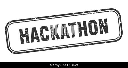 hackathon stamp. hackathon square grunge black sign. hackathon tag Stock Vector