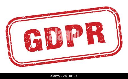 gdpr stamp. gdpr square grunge red sign. gdpr tag Stock Vector