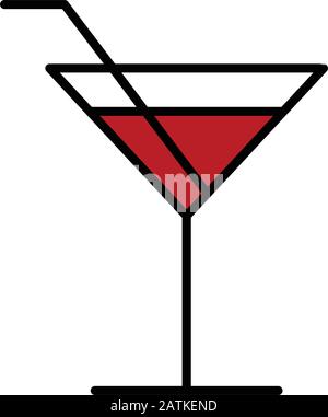 wine glass icon line design template Stock Vector