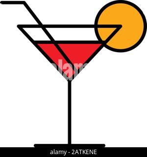 wine glass icon line design template Stock Vector