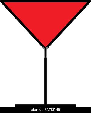 wine glass icon line design template Stock Vector