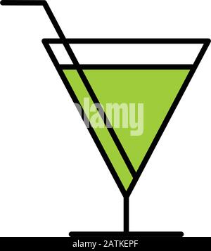 wine glass icon line design template Stock Vector