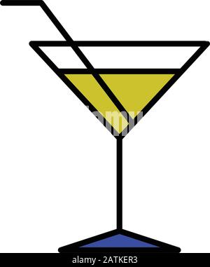 wine glass icon line design template Stock Vector